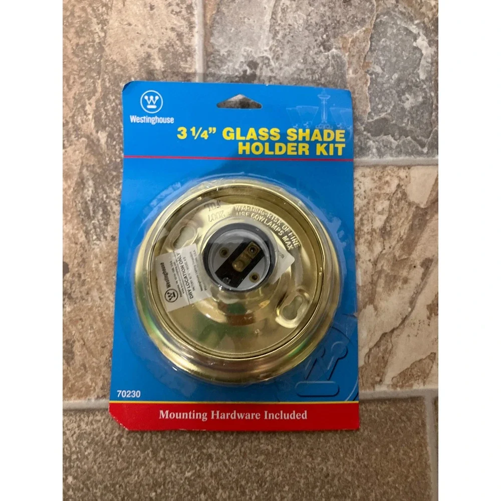 Westinghouse 3 1/4 Inch Glass Shade Holder Kit Brass Finish Mounting Hardware